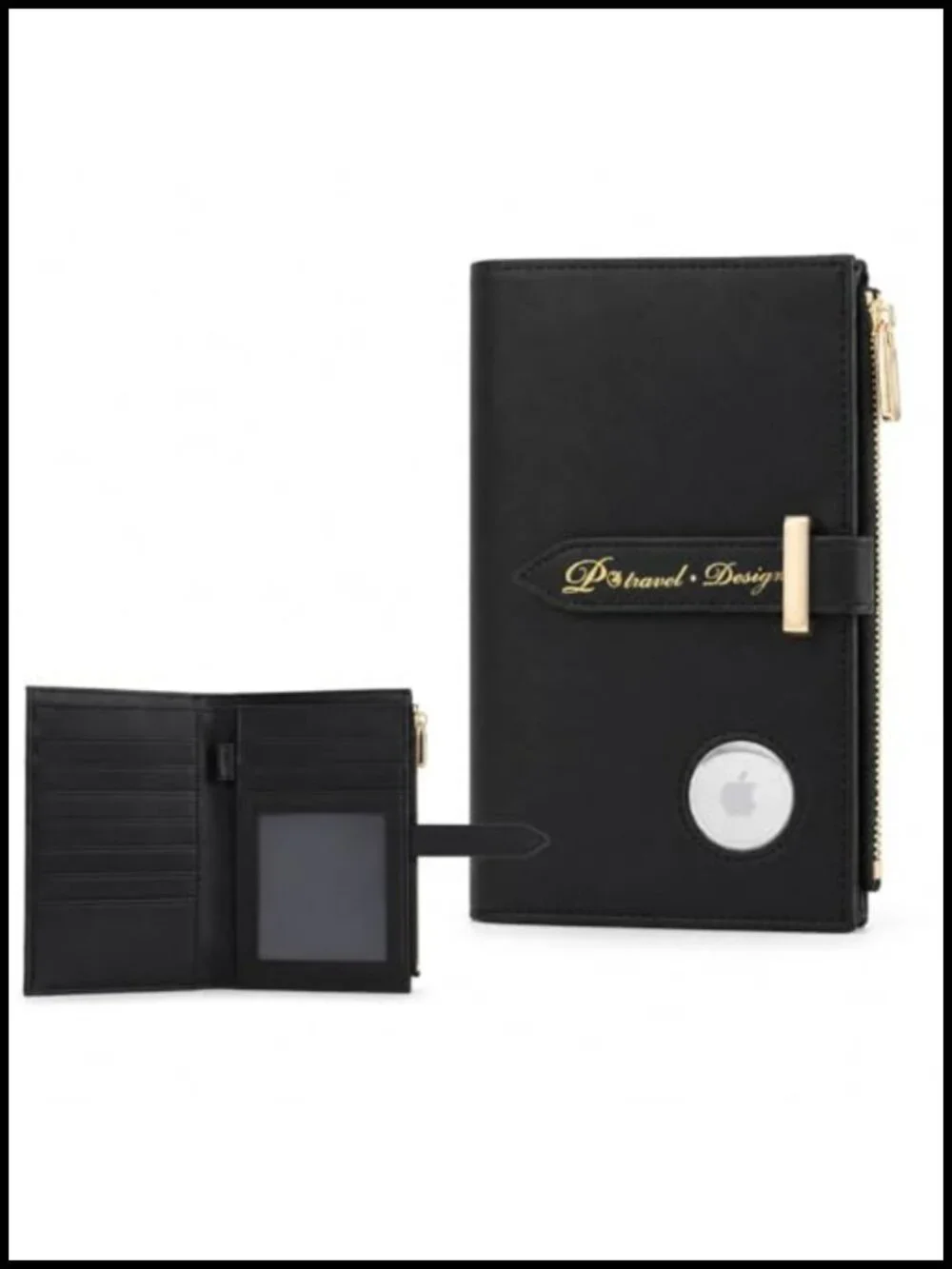 RFID Passport Wallet with Airtag Holder, Travel Document Organizer for Women,